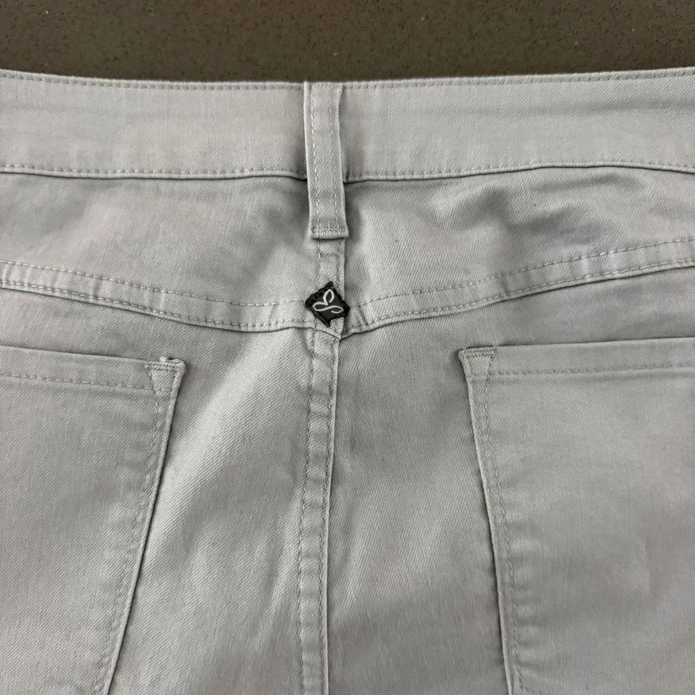prAna Kara Low Rise Straight Leg Fitted Jeans 12/31 Tall Grey Organic Gorpcore